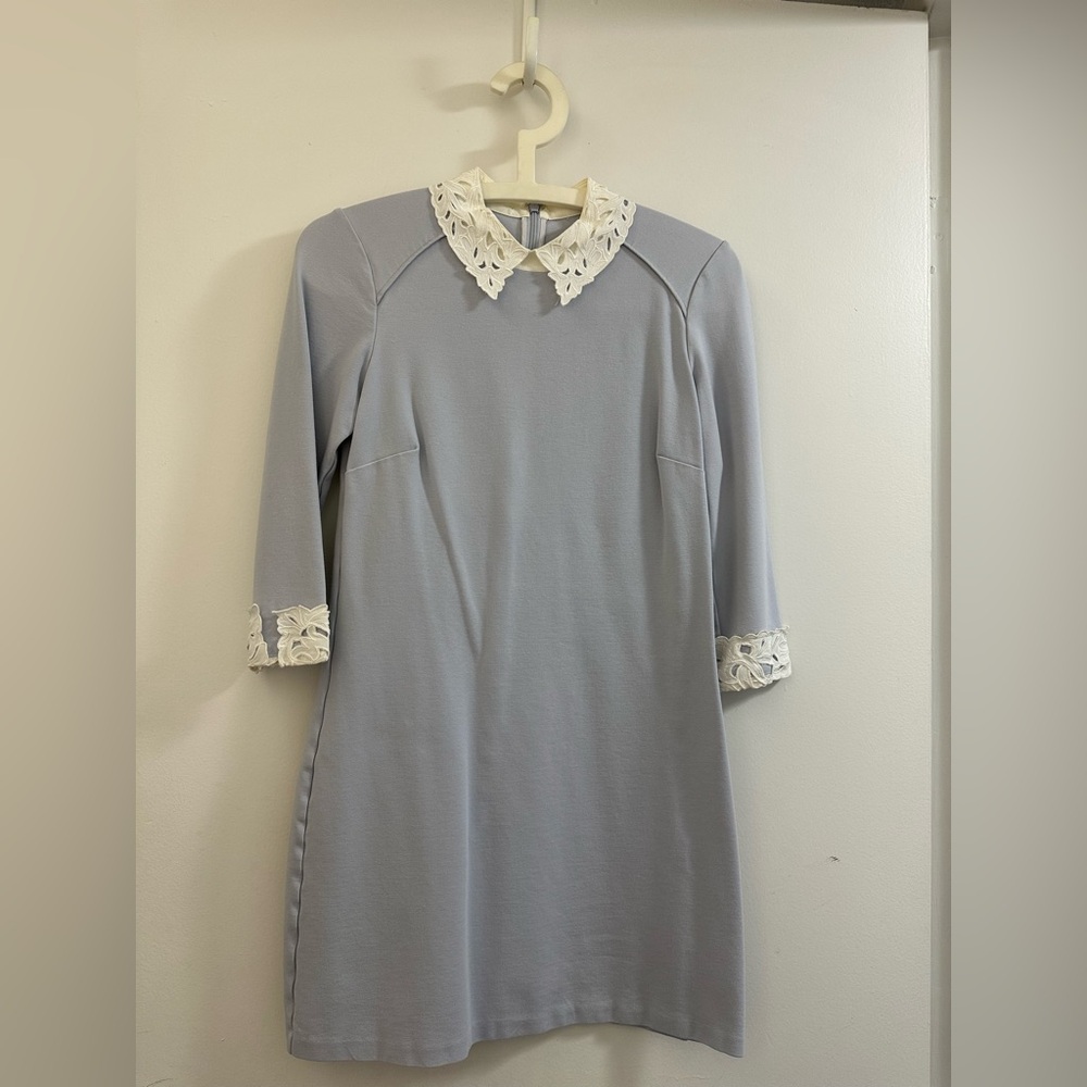 Ted Baker London Lace Trim Light Gray Dress
